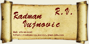 Radman Vujnović vizit kartica